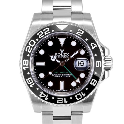 rolex gmt master ii black dial stainless steel mens watch|rolex gmt master ii specifications.